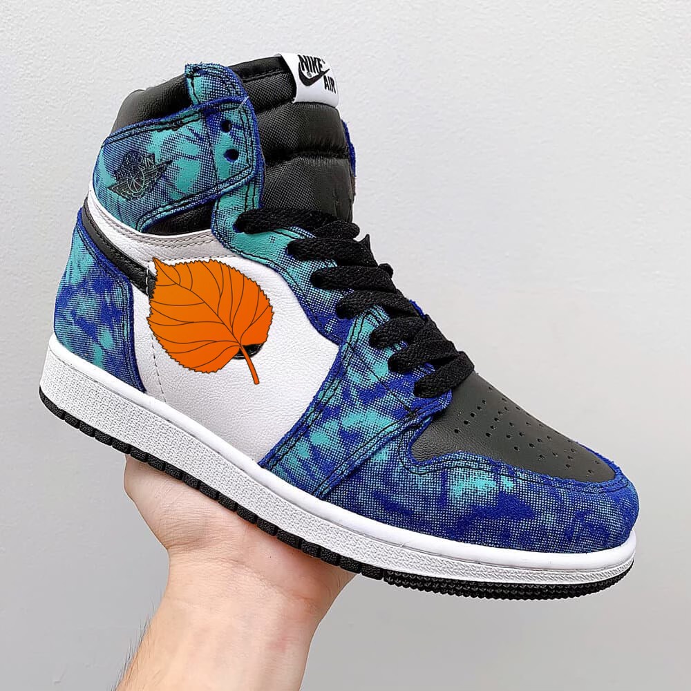 Giày thể thao Air Jordan xanh loang, Giày JorDan1 tie dye cao cổ nam nữ siêu hot tặng dây hàng cao cấp