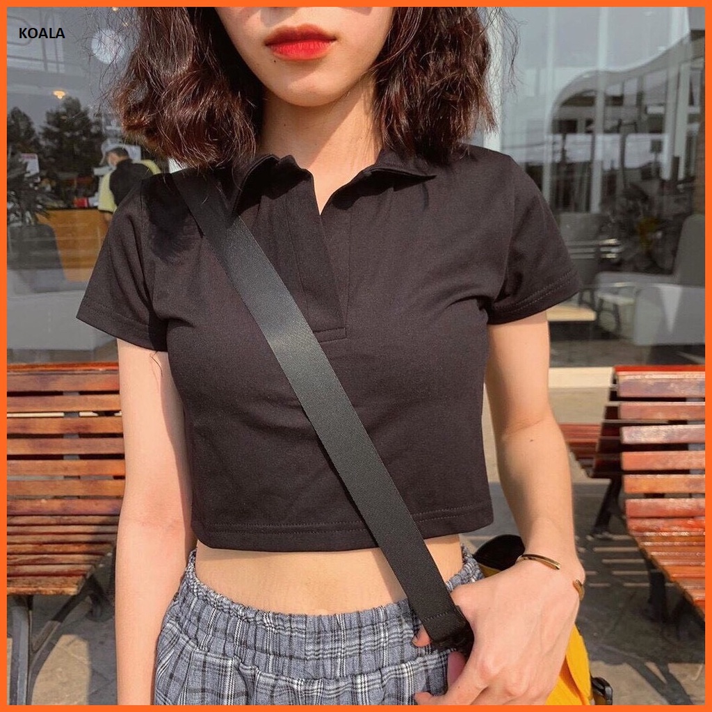 Áo croptop nữ cổ đức KOALA, croptop nữ tay ngắn siêu xinh - CT04 | BigBuy360 - bigbuy360.vn
