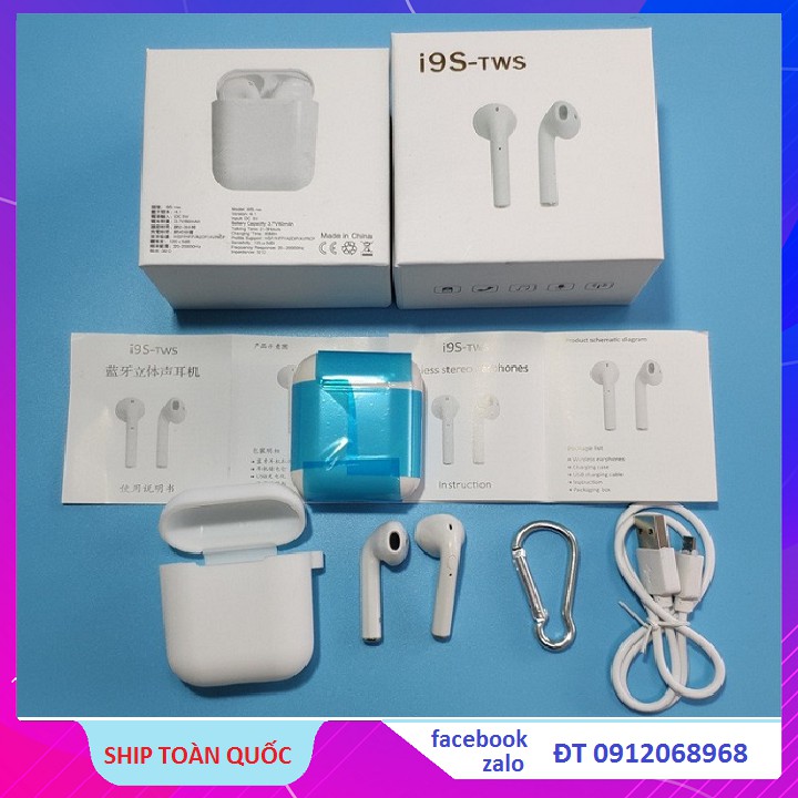 Tai Nghe Bluetooth Không Dây I9S Âm Thanh Cực Hay Dành Cho IOS Hoặc Android.