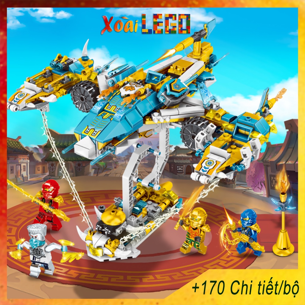 Đồ chơi lắp ráp,lego ninjago mẫu A8128 phi thuyền, robot cùng chiến binh Ninjago +170 chi tiết/hộp