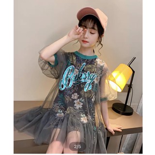 Đầm bé gái phối ren mềm