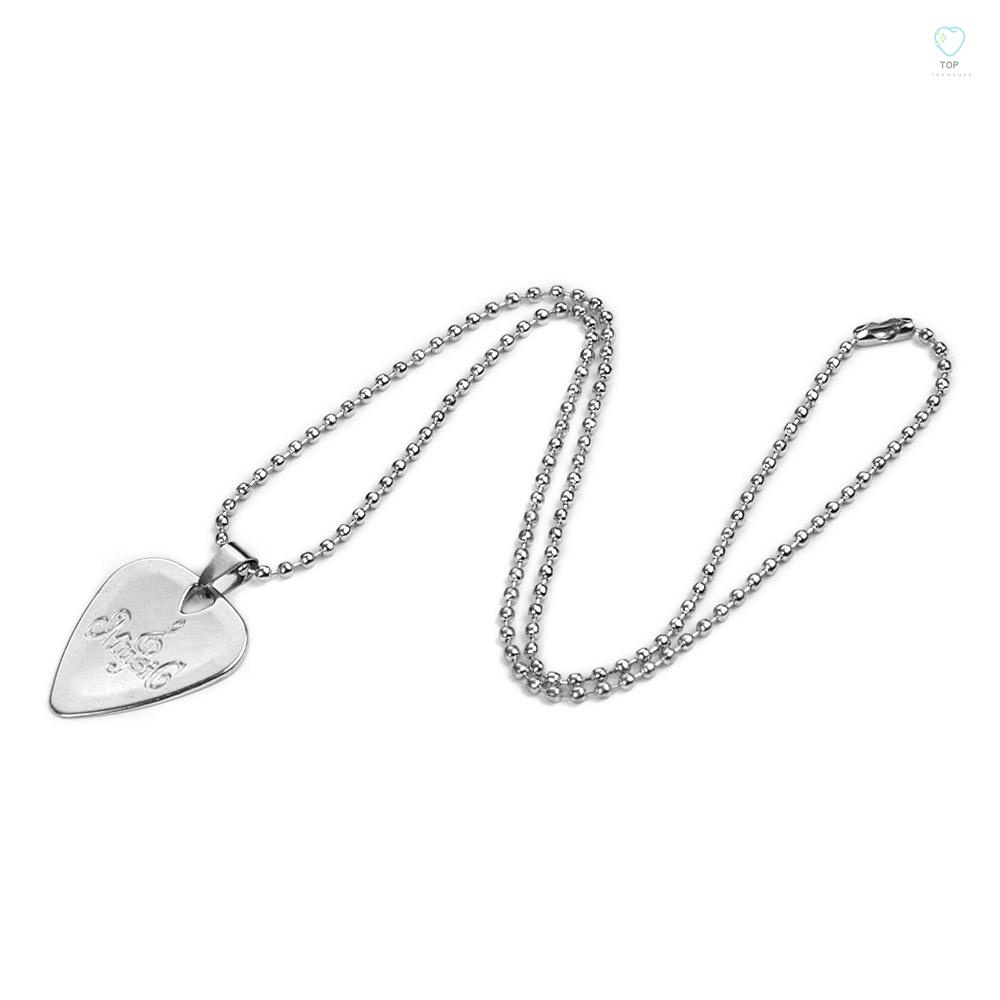 Vòng cổ Hợp Kim Kẽm Dày 1.2mm Hình Phím Gảy Đàn Guitar