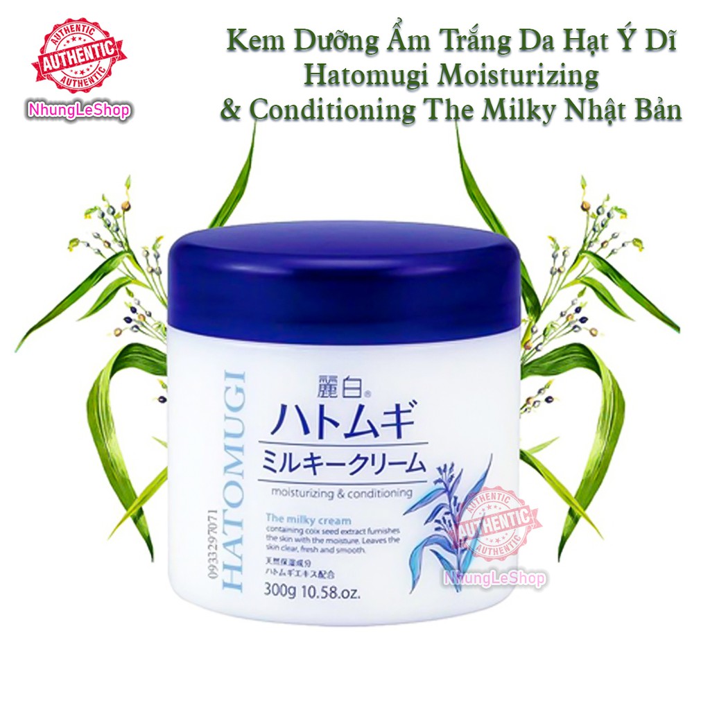 Kem Dưỡng Ẩm Trắng Da Hạt Ý Dĩ Hatomugi Moisturizing &amp; Conditioning The Milky Nhật Bản 300g