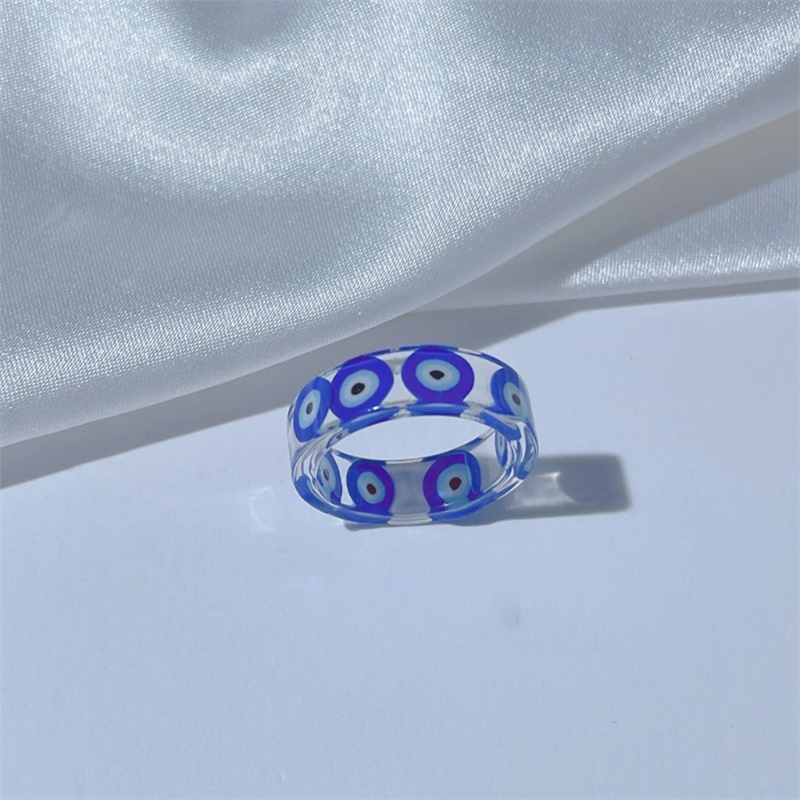 Nhẫn Epoxy Họa Tiết Mắt Nấm / Người Ngoài Hành Tinh Màu Xanh Dương Trang Trí