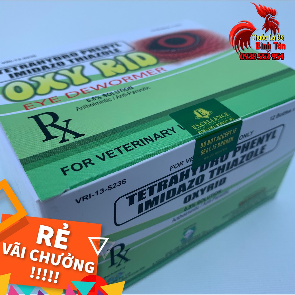 Thuốc Nhỏ Mắt Cho Gà Đá OXY RID -5ml (1 Chai) Trị Đau Mắt, Sưng Mắt, Sán Mắt, Chảy Nước Mắt, Đục Giác Mạc