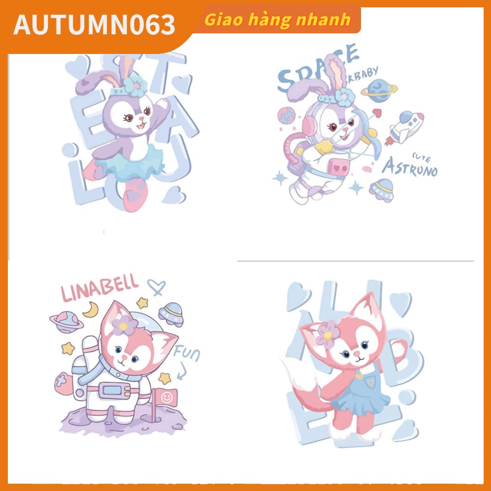 Autumn063 Đề can truyền nhiệt dễ thương Tự làm phim hoạt hình mô động vật Áo thun Sắt trên bản vá cho quần áo khoác ba lô