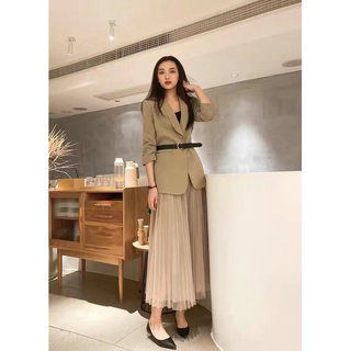 SÉT VEST + CHÂN VÁY + ĐAI LƯNG