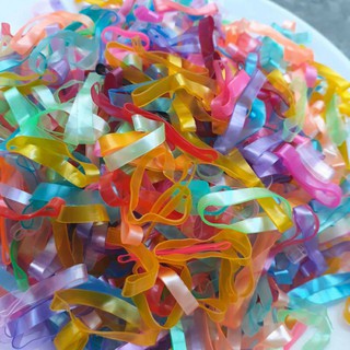 Sỉ 1kg thun cột tóc màu nhũ (Bản đại/Bản trung)