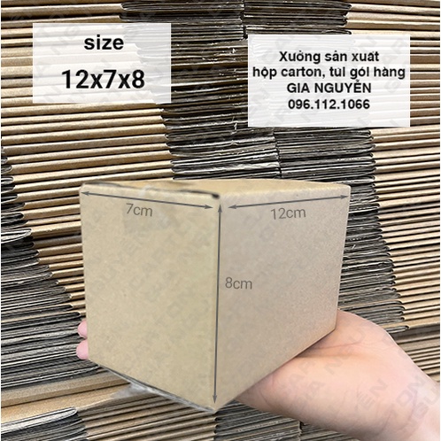 Combo 50 hộp carton Gia Nguyễn 12x7x8 dày dặn giá rẻ