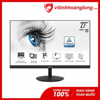 Màn hình máy tính msi pro lcd 27” inch mp271 fhd ips 75hz 5ms/250nits/hdmi+vga+audio/loa - hàng chính hãng