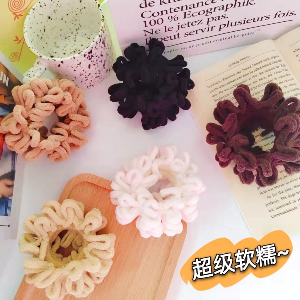 DÂY BUỘC TÓC CAO SU NYLON BỌC NHUNG PHONG CÁCH HÀN QUỐC ĐỘC ĐÁO