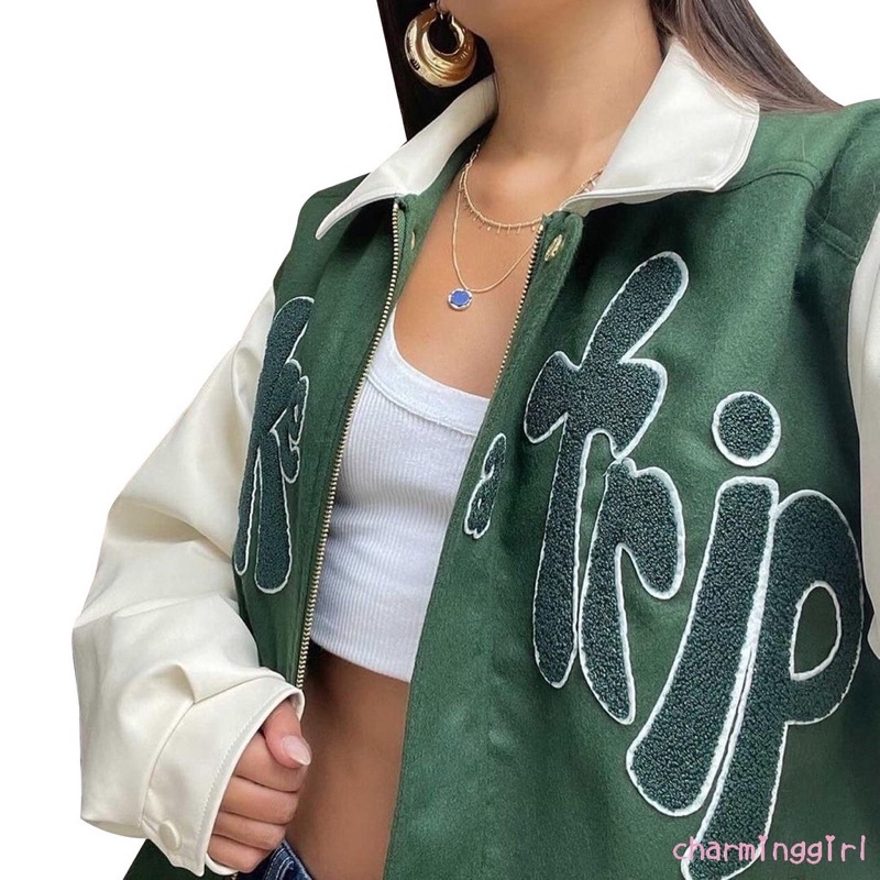 Áo Khoác Bóng Chày Hoạ Tiết Thêu Thời Trang Nam Nữ 2022