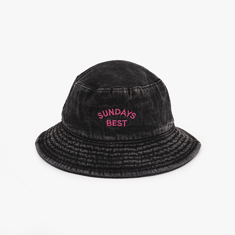 Nón Vành Denim Thêu Chữ Phong Cách Harajuku Nhật Bản Cho Trẻ Em