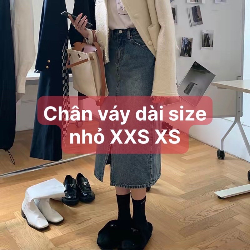 Chân Váy Jean Size Nhỏ XXS XS Cho Nữ Thấp Bé 1m45 1m50 68cm