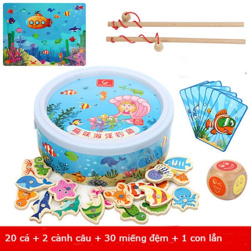Bộ đồ chơi câu cá bằng gỗ trẻ em,phù hợp cho bé 2-6 tuổi