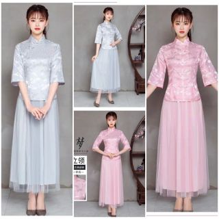 Sét đầm kiểu dáng sườn xám có hình thật
