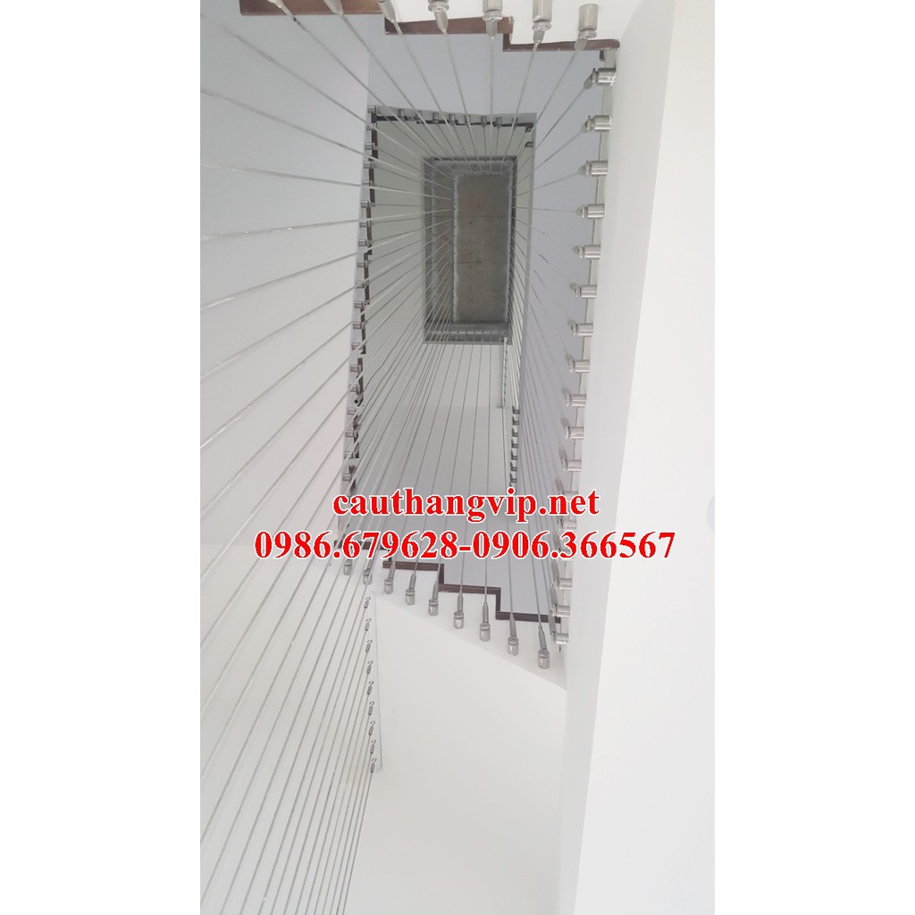 Thi công lan can cầu thang dây cáp tại Hà Nội