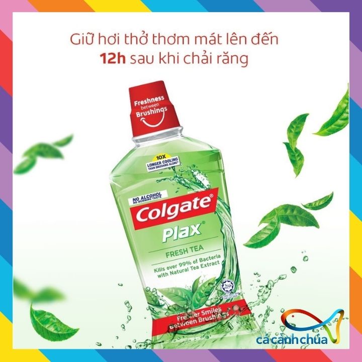 Combo 2 nước súc miệng Colgate diệt 99% vi khuẩn Plax trà xanh 500ml - Thái Lan