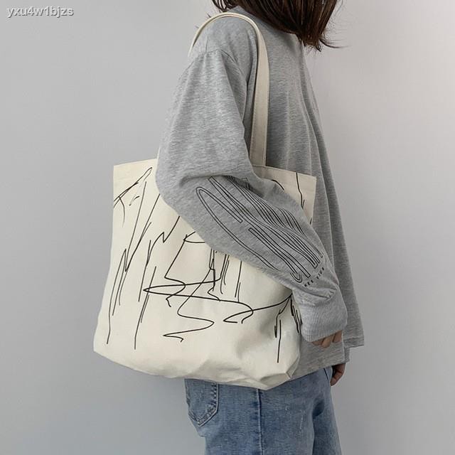 ❄℡❒Túi Tote Vải Canvas Nữ  Cỡ Lớn Giỏ Xách Thời Trang Hàn Quốc Ulzzang Có Khóa, Đeo Vai Đi Học Đi Chơi Du Lịch TUIV.002