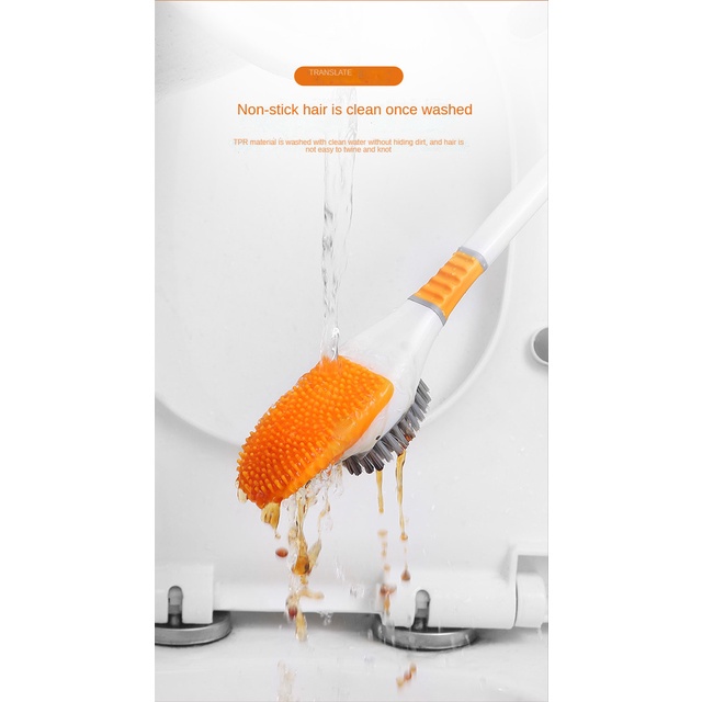 [Mã 44LIFESALE giảm 10% đơn 99K] Bàn chải vệ sinh toilet bằng silicone hình chú vịt kèm hộp đựng tiện dụng