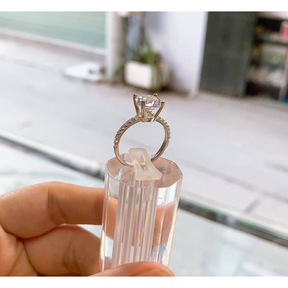 NHẪN NỮ BẠC TA DÁNG ĐÁ CAO SANG SÁNG