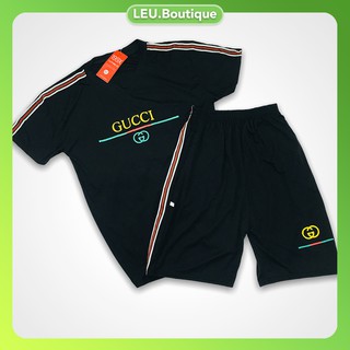 [FREESHIP] Bộ quần áo thể thao nam mùa hè, vải thun cao cấp, co dãn 4 chiều, dập logo GC phối viền