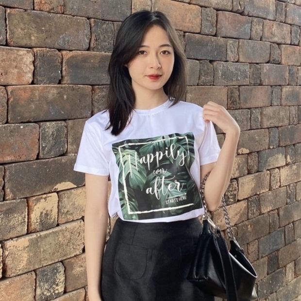 Áo thun HaLan Happily phông cotton sang xịn mịn chính hãng