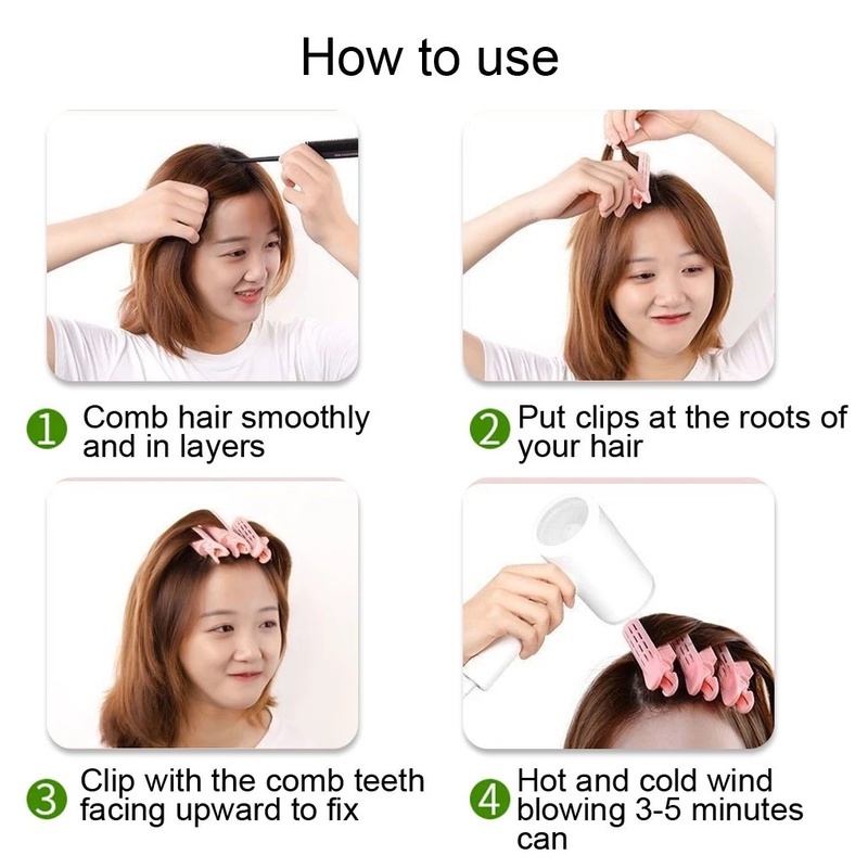 Bộ 2 Dụng Cụ Uốn Tóc Xoăn Bằng Nhựa Bền Có Thể Tái Sử Dụng Tiện Lợi Cho Người Lười