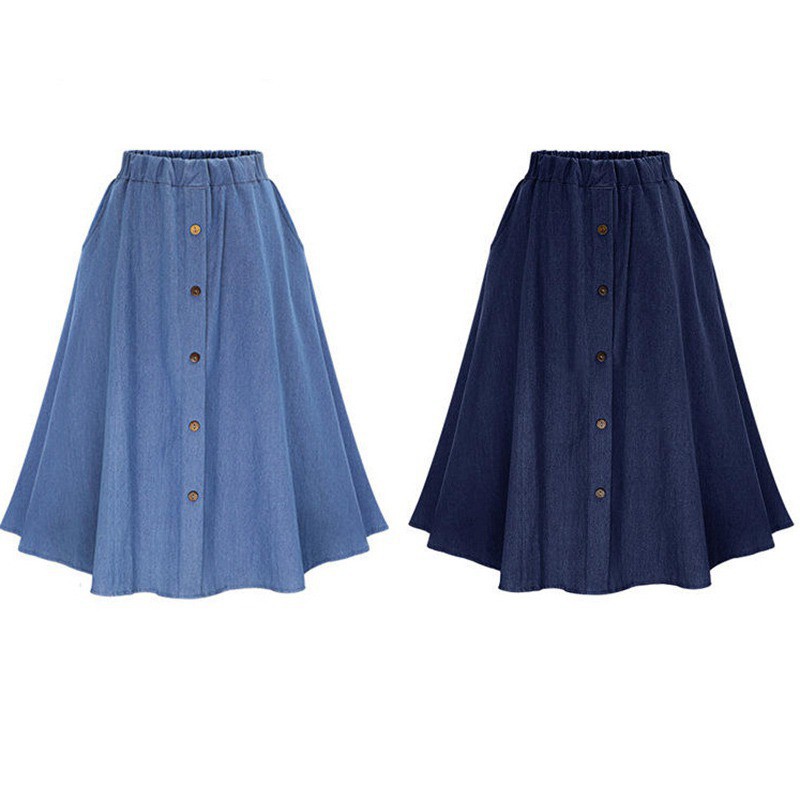 Chân Váy Denim Phối Nút Thời Trang Mùa Hè Thanh Lịch | BigBuy360 - bigbuy360.vn