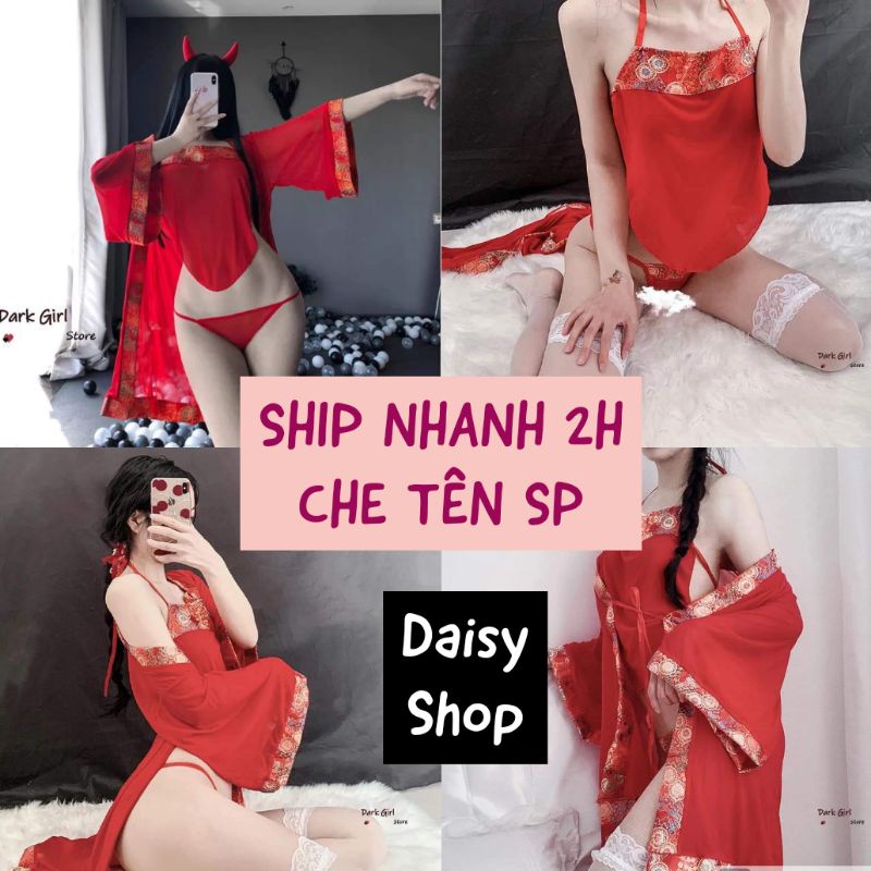 Áo choàng ngủ kèm yếm - áo khoác kimono cách điệu cosplay cổ trang Trung Hoa | BigBuy360 - bigbuy360.vn