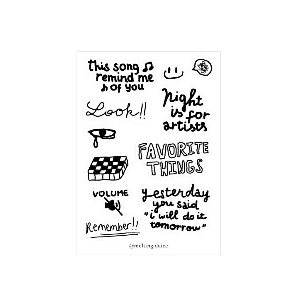 Daice || 𝐡𝐚𝐧𝐝𝐰𝐫𝐢𝐭𝐢𝐧𝐠 sticker - sticker/nhãn dán/decal chống nước trang trí