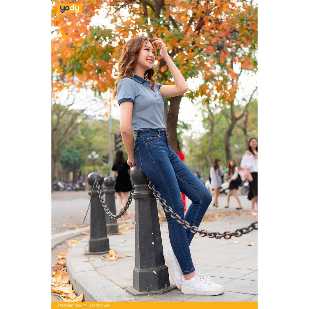 Quần Jean Baggy Cotton Yody Cạp Cao Co Giãn Không Bai Nhão QJN3120