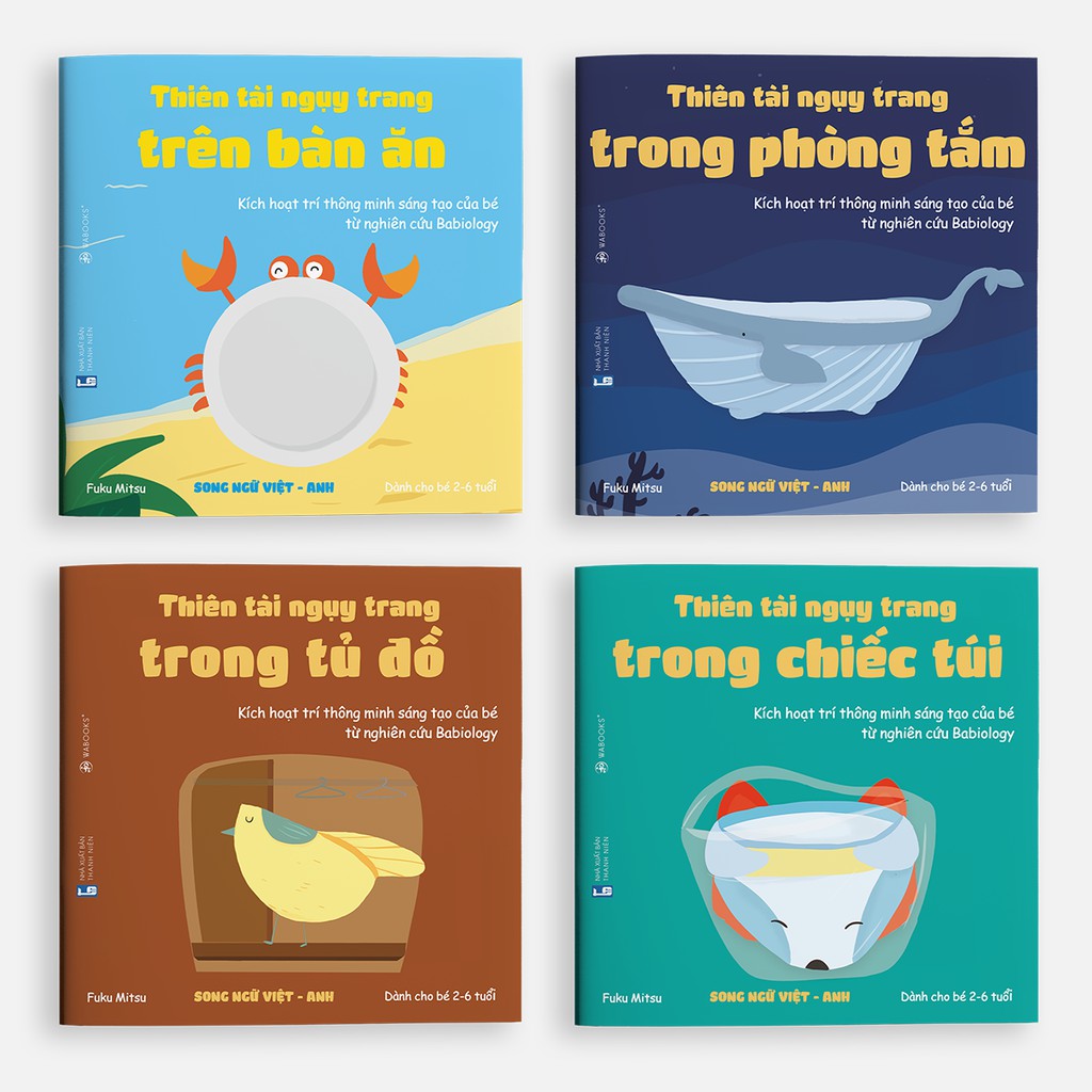 Sách Ehon - Combo 4 cuốn Thiên Tài Ngụy Trang kèm Audio tiếng Anh - Dành cho trẻ 2-6 tuổi