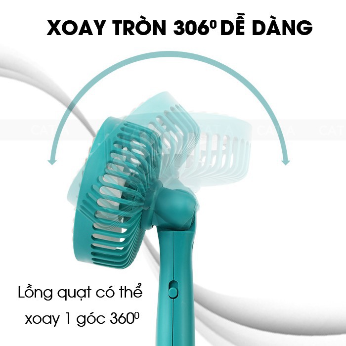 [CHÍNH HÃNG] Quạt cầm tay mini KD-129 có 2 Tốc độ, sẵn pin, sạc điện - Xua tan nóng bức, nhỏ gọn tiện dụng, xinh xắn