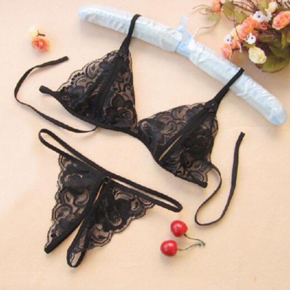 Bộ áo ngực 2 dây + quần lót nữ thêu ren gợi cảm