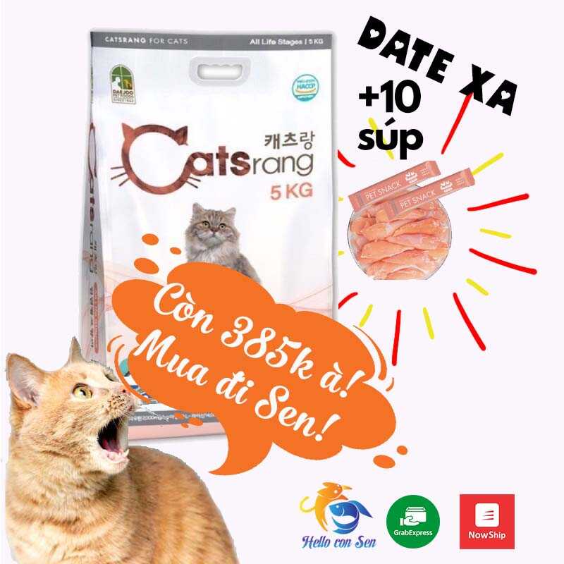 CATSRANG 5KG Thức an cho mèo 5kg catsrang hàng mới date xa/ Thức ăn Cat on 5kg