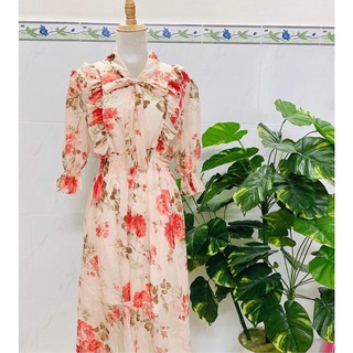 Váy cột nơ voan tay lỡ (ảnh thật)