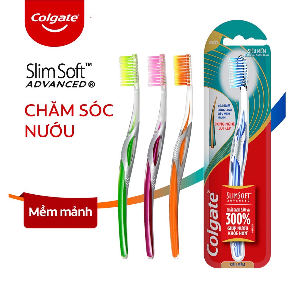 Bàn Chải Đánh Răng Colgate SlimSoft Advanced siêu mềm mảnh chăm sóc nướu