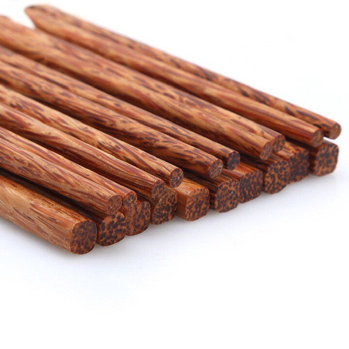 Đũa dừa cao cấp 10 đôi không dùng hóa chất tẩy gỗ-an toàn sức khỏe.