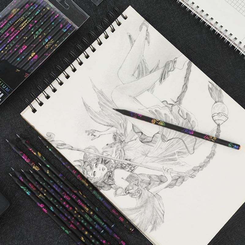 Set 12 Bút Chì Gỗ Vẽ Tranh Màu Sắc Tinh Tế DIY