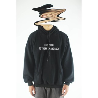 Áo hoodie unisex chodole chất liệu hoodie nỉ, đẹp form rộng cho cả nam và nữ in chữ I love you to the moon and back