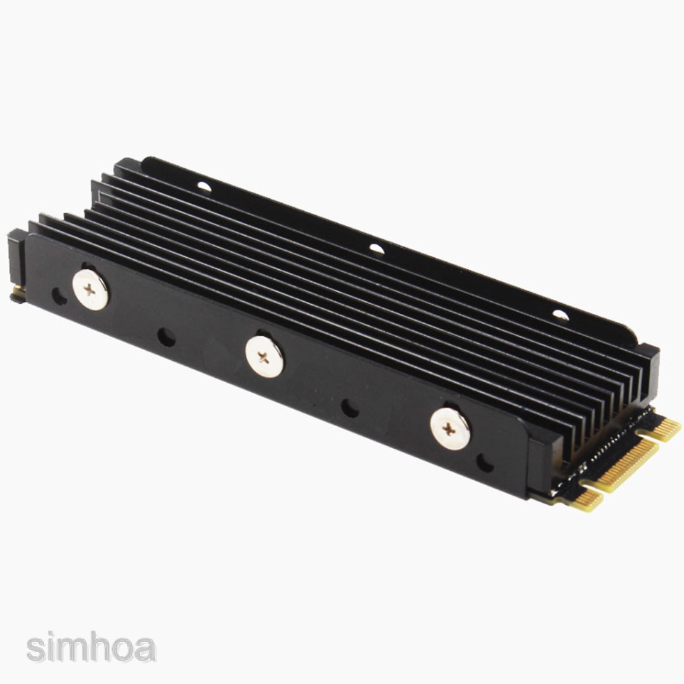 Bộ tản nhiệt chất liệu bằng nhôm màu đen PCIe NVMe M.2 2280 SSD w