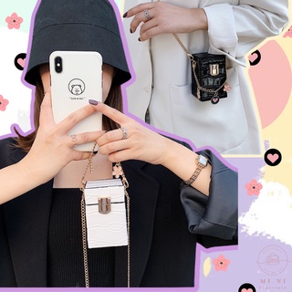 [Tặng kèm chuỗi charm dễ thươn] Túi Đeo Vai Hộp Vuông Mini Vân Da Rắn Form Vuông Cứng Cáp Cao Cấp 2021