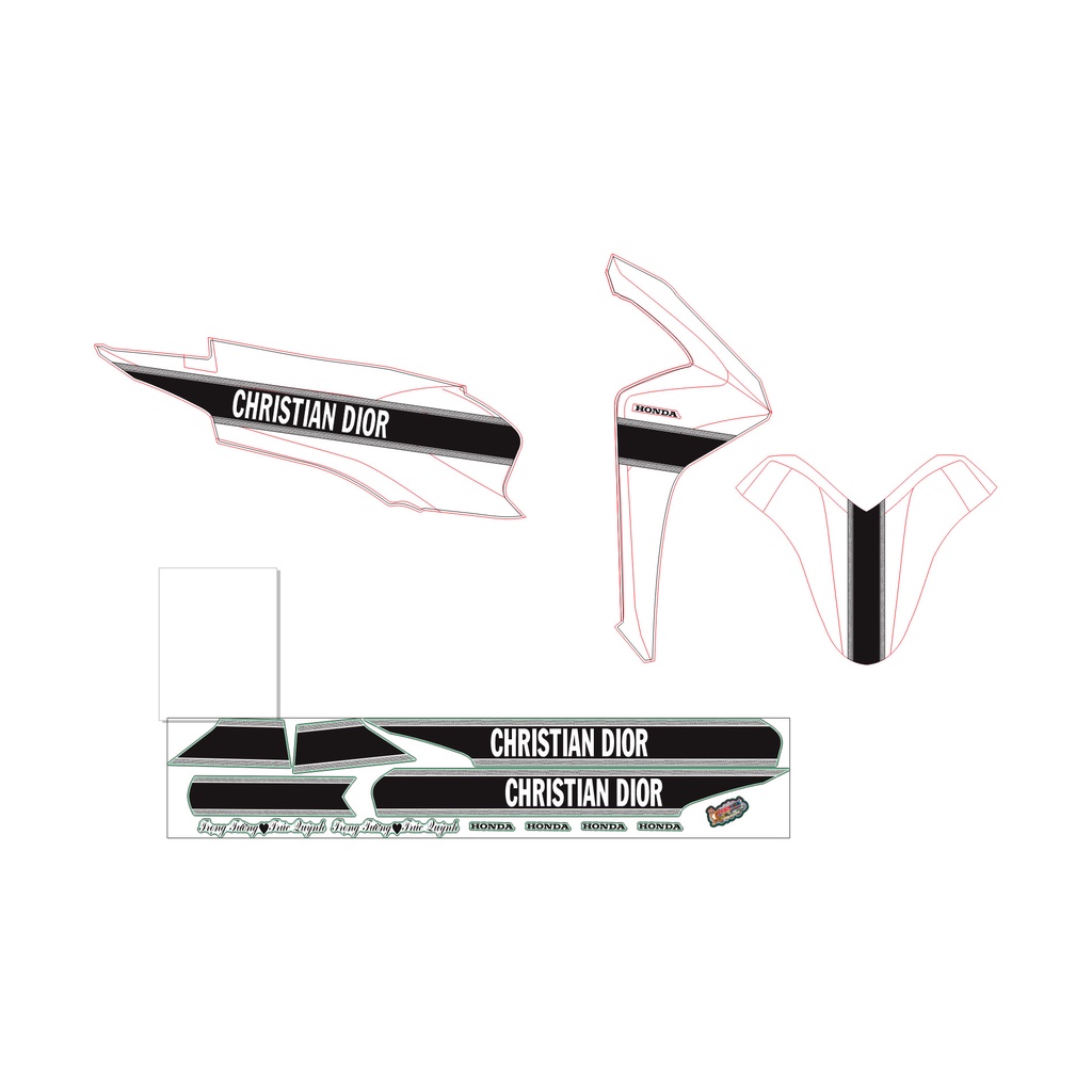 Tem Rời Vision 2014 màu trắng đen