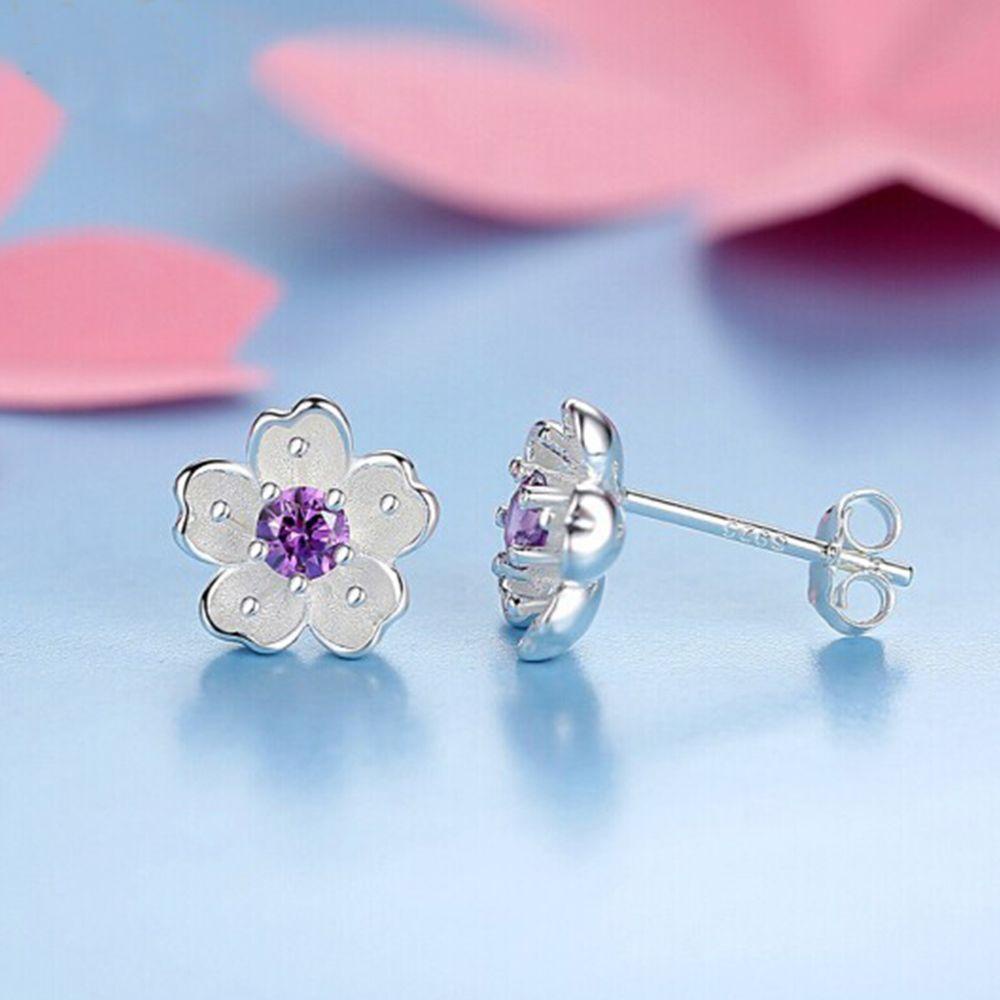MXGOODS Khuyên Tai Hoa Anh Đào Màu Sắc Thanh Lịch