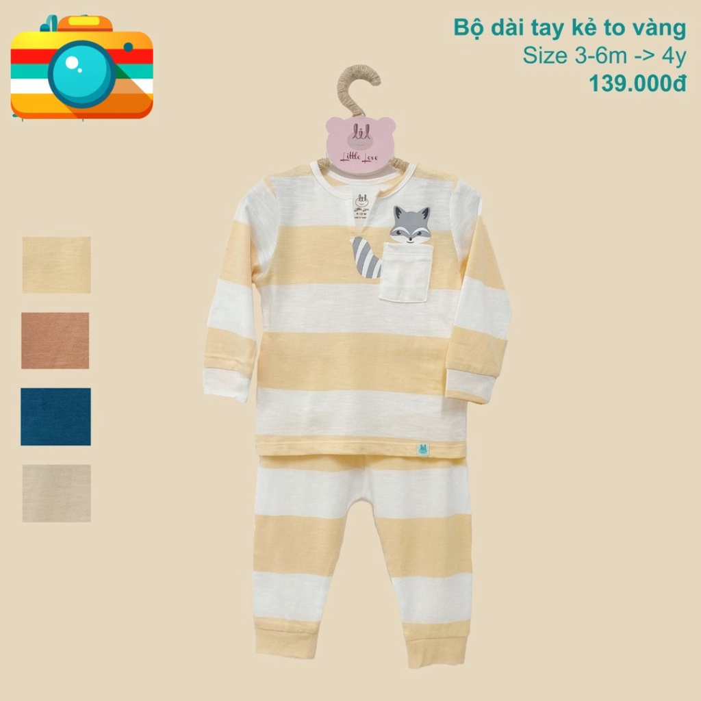 Lillte Love - Bộ dài tay kẻ sọc to cho bé trai bé gái by Lil