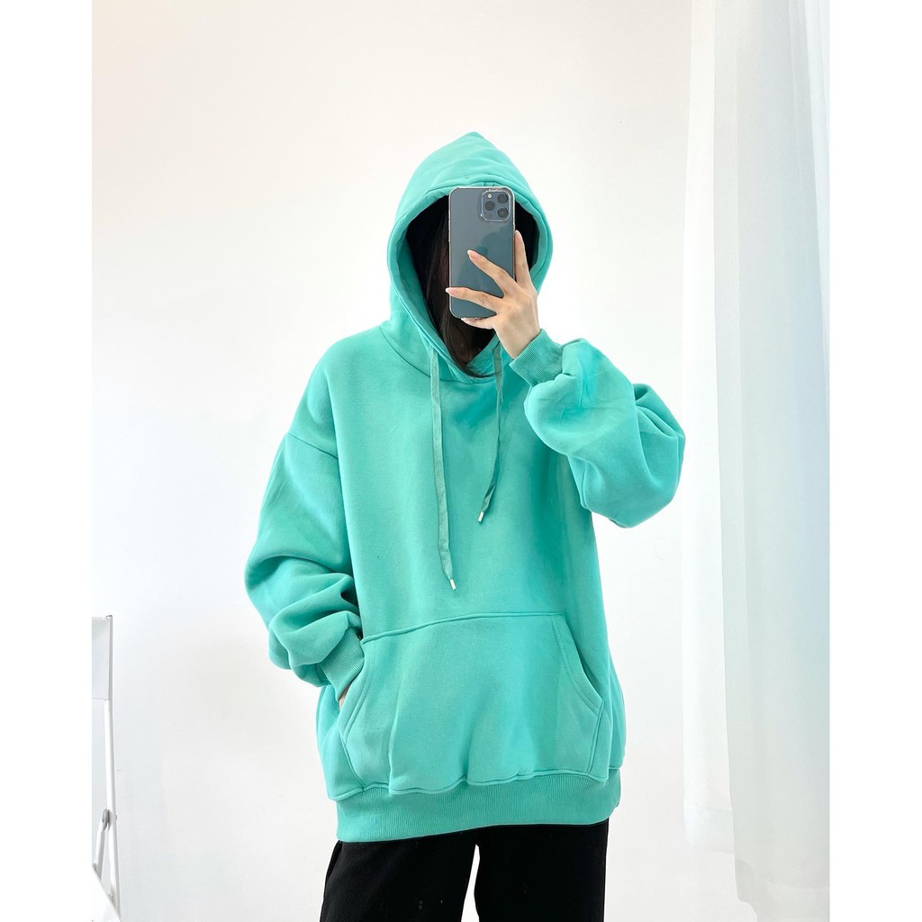 Áo hoodie trơn chất nỉ dày dặn, hàng quảng châu- Miho house