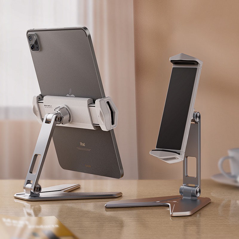 Giá đỡ ipad, máy tính bảng P15, hợp kim nhôm, xoay 360 độ,có thể gấp gọn, cho iPhone, iPad, Samsung - Techroom.vn