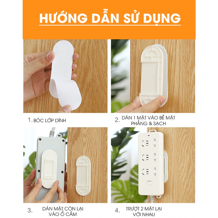 Miếng Dán Tường Treo Ổ Điện, Cục Wifi, Điều Khiển Đa Năng Tháo Rời Tiện Lợi