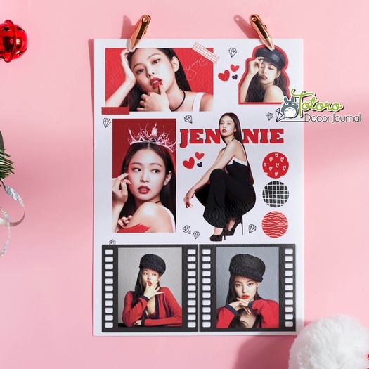 Sticker Jennie Blackpink khổ a6  và a5  khách tự cắt theo ý thích